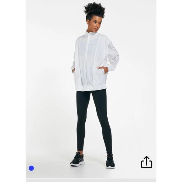 Adidas Adicolor Oversized Ripstop Track Jacket White Size Small - Picture 3 of 7